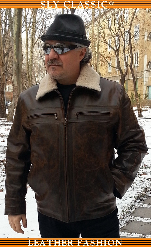 Férfi bőrkabát, bőrdzseki, bőrkalap - Sly Classic Leather Fashion