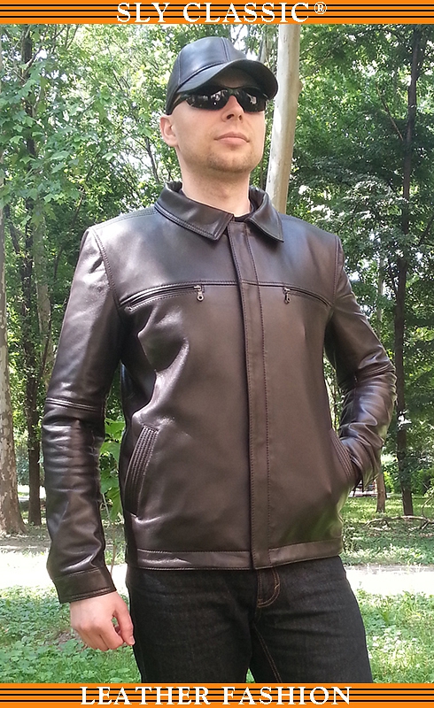 Férfi bőrdzseki, bőrsapka - Sly Classic Leather Fashion